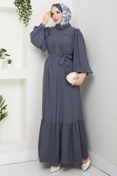 Aksa Ferace Elbise Gri