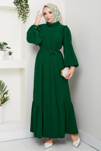 Aksa Ferace Elbise Yeşil