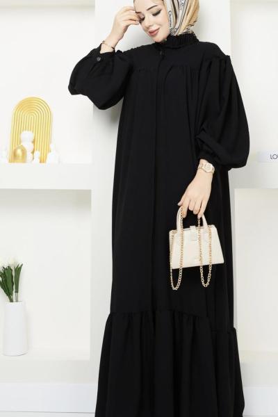 Aksa Ferace Elbise Siyah