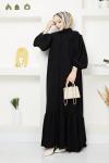 Aksa Ferace Elbise Siyah