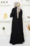 Aksa Ferace Elbise Siyah