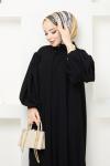 Aksa Ferace Elbise Siyah