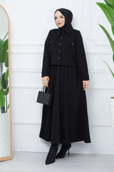 Nevra kaşe Takım Siyah