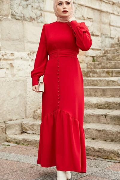 Vaveyla Elbise Kırmızı