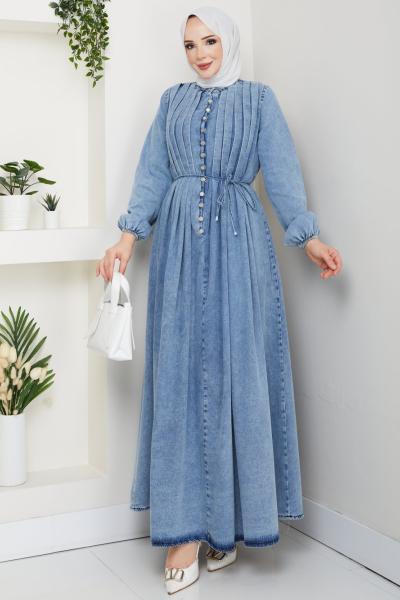 Kot Elbise Açık Mavi