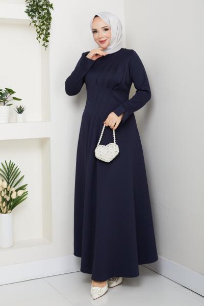 Scuba Elbise Lacivert