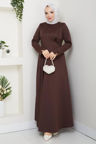 Scuba Elbise Kahve