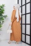 Düz Şık Elbise Camel