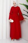 Ezel Ferace Elbise Kırmızı