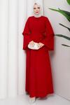 Ezel Ferace Elbise Kırmızı