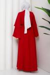 Ezel Ferace Elbise Kırmızı