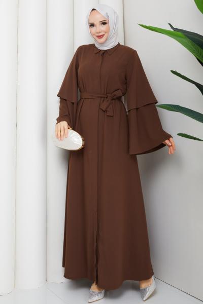 Ezel Ferace Elbise Kahve