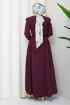 Feride Elbise Bordo