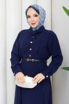 Rüveyda Elbise Lacivert