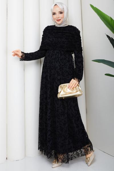 Dantel Elbise Siyah