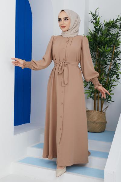 Narin Ferace Elbise Camel