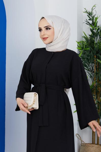Lale Ferace Elbise Siyah