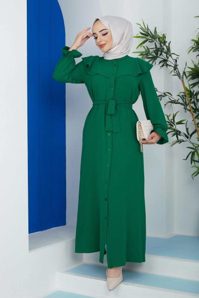 Volan Ferace Elbise Yeşil
