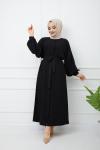 Zarif Ferace Elbise Siyah