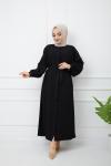 Zarif Ferace Elbise Siyah
