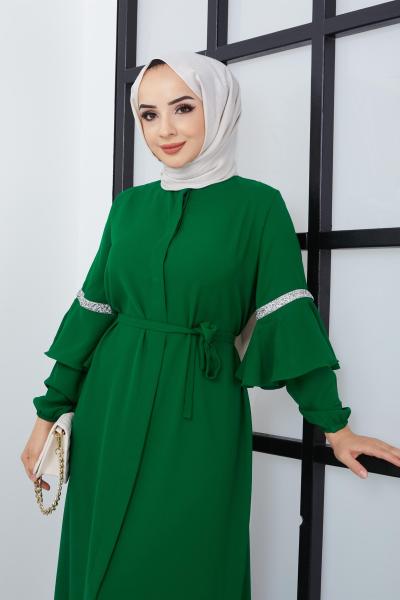Yıldız Ferace Elbise Yeşil