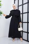 Pelerinli Ferace Elbise Siyah
