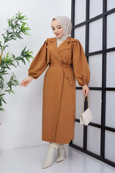 Balon Kol Trençkot Camel