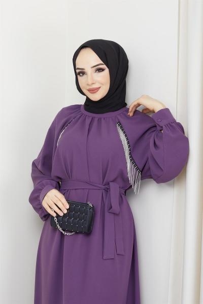 Pırlanta Elbise Lila