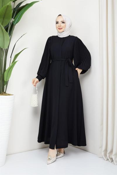 Ferace Elbise Piliseli Siyah