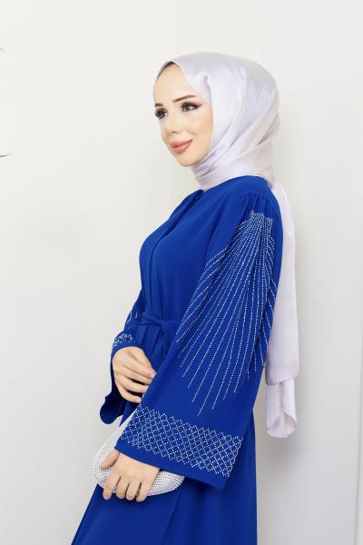 Ela Ferace Elbise Mavi