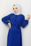 Manolya Ferace Elbise Mavi
