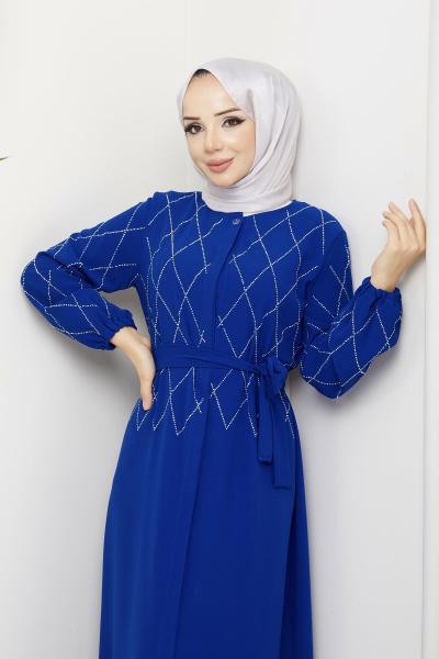 Manolya Ferace Elbise Mavi