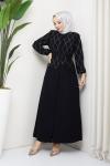 Manolya Ferace Elbise Siyah