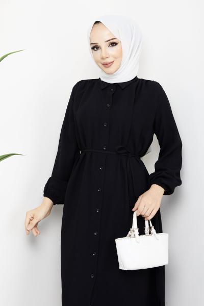 Uzun Tunik Elbise Siyah