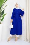 Uzun Tunik Elbise Mavi
