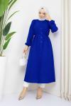 Uzun Tunik Elbise Mavi