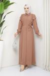 Büşra Ferace Elbise Camel