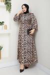 Leopar Desenli Elbise