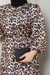 Leopar Desenli Elbise