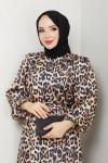 Leopar Desenli Elbise