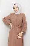 Manolya Ferace Elbise Camel