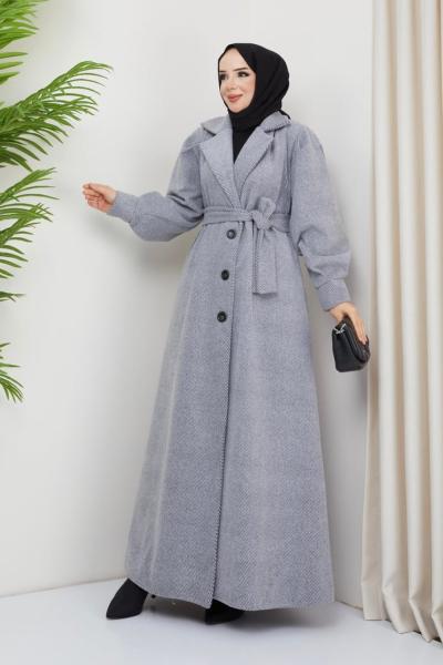 Melanj Kaşe Kaban Gri