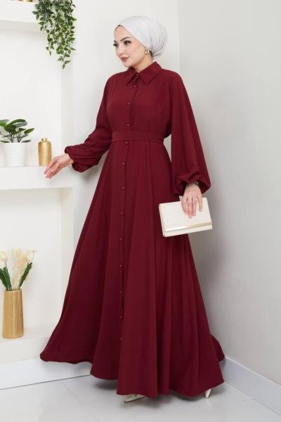 Serpil Elbise Bordo