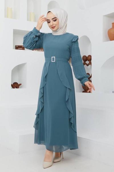 Şifon Abiye Mİnt Yeşili