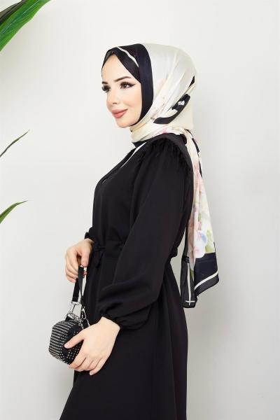 Tüy Detaylı Kap Siyah