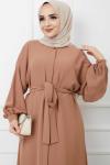 Zarif Ferace Elbise Camel