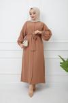 Zarif Ferace Elbise Camel