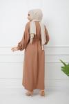 Zarif Ferace Elbise Camel