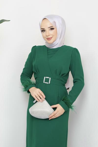 Selen Elbise Yeşil Yeşil