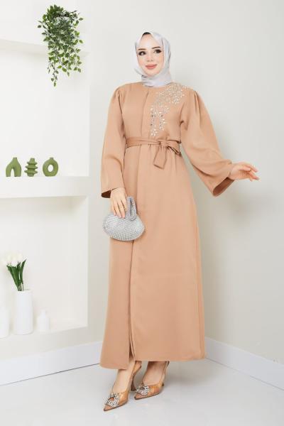 Merva Ferace Elbise Camel Camel